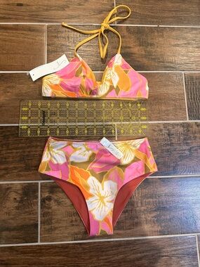 Seea Pink Yellow Floral bikini
